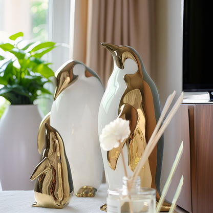 GoldenPenguin | Guld Keramik Pinguin Skulptur