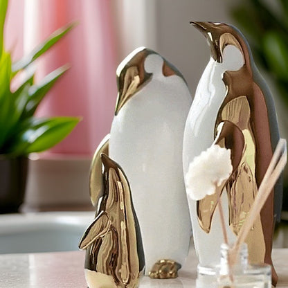 GoldenPenguin | Guld Keramik Pinguin Skulptur