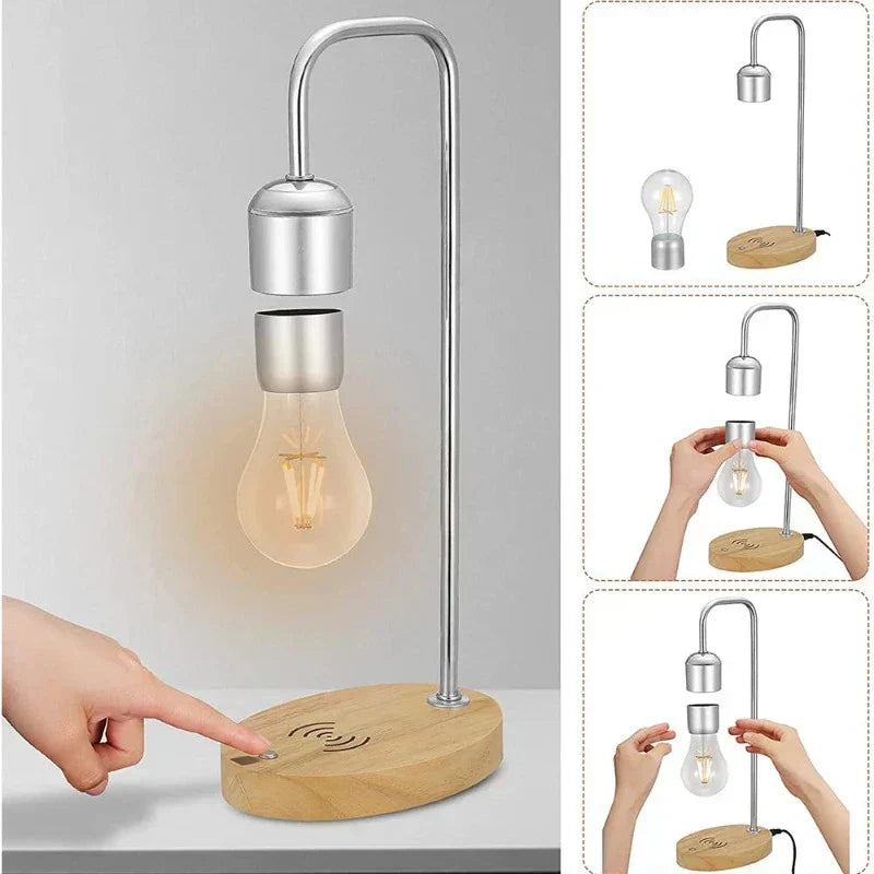 HoverGleam | Minimalistisk Magnetisk Svævende Bordlampe