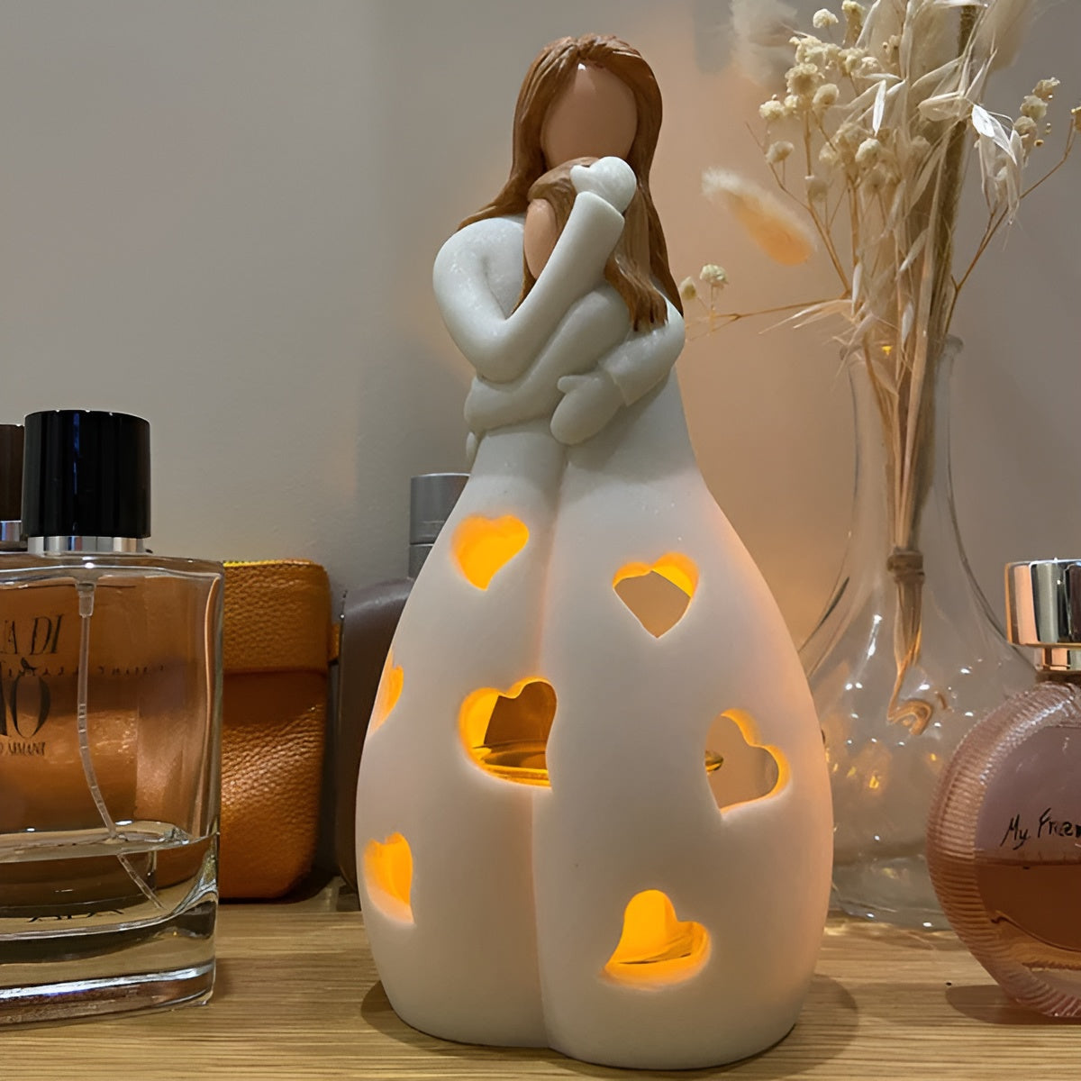 HeartGlow | Hjertevarmende Mor & Datter Statue Lampe