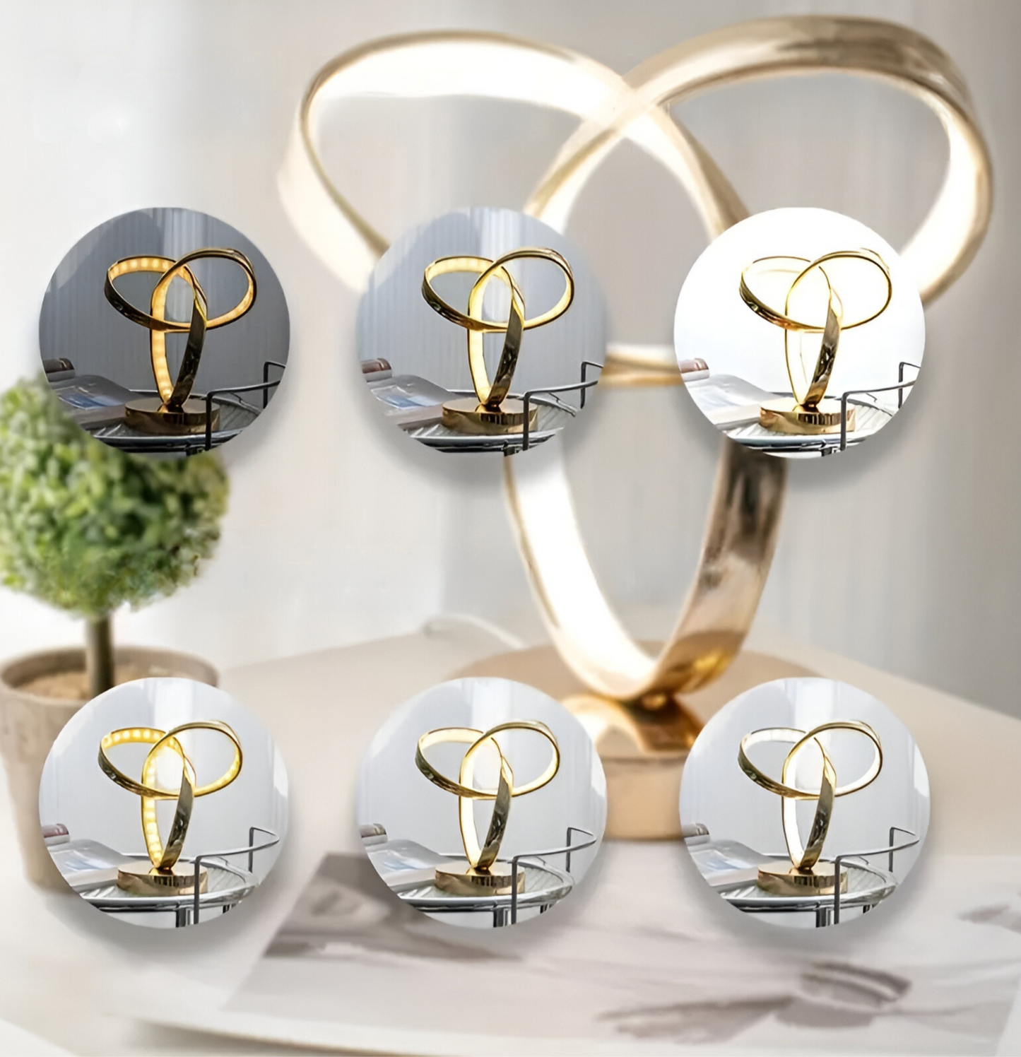 InfinityLuxe | Elegant Guld Bordlampe