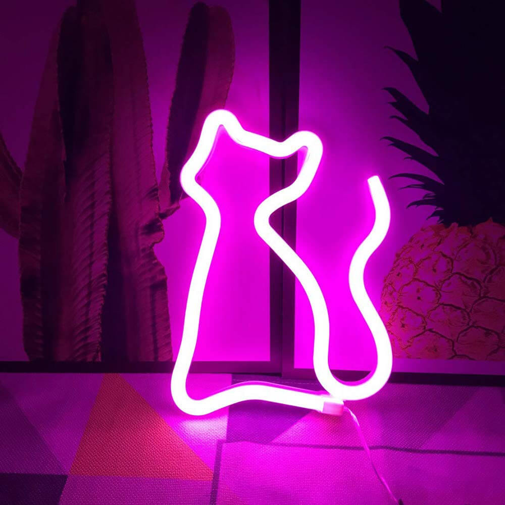 KittyGlow | Fortryllende Neon Katte Lampe