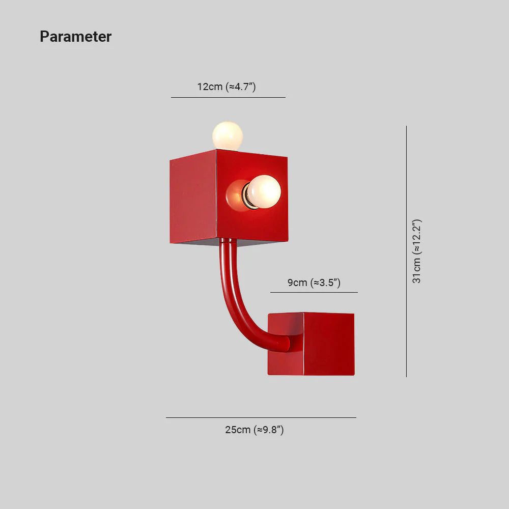 TriGlowCube | Rød Geometrisk Lampe