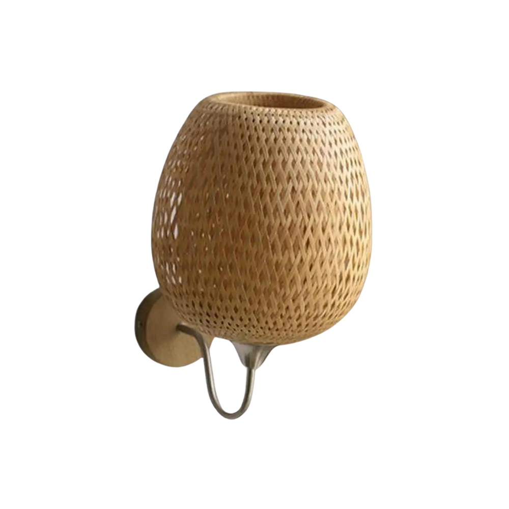 LatticeLumen | Moderne Væglampe i Rattan