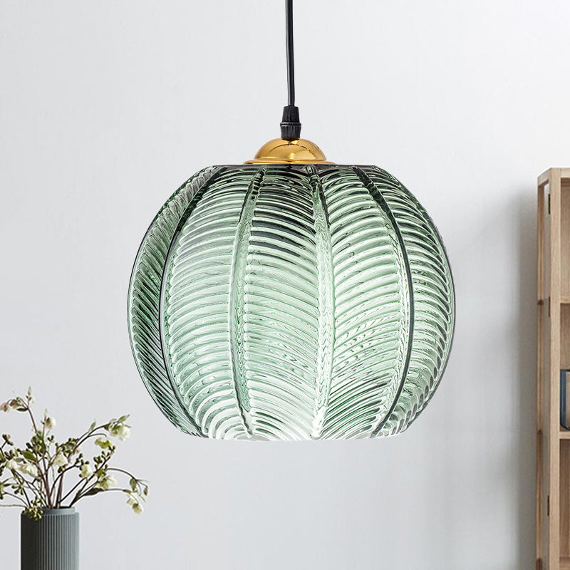 LeafLustre | Retro Grøn Glas Hængelampe