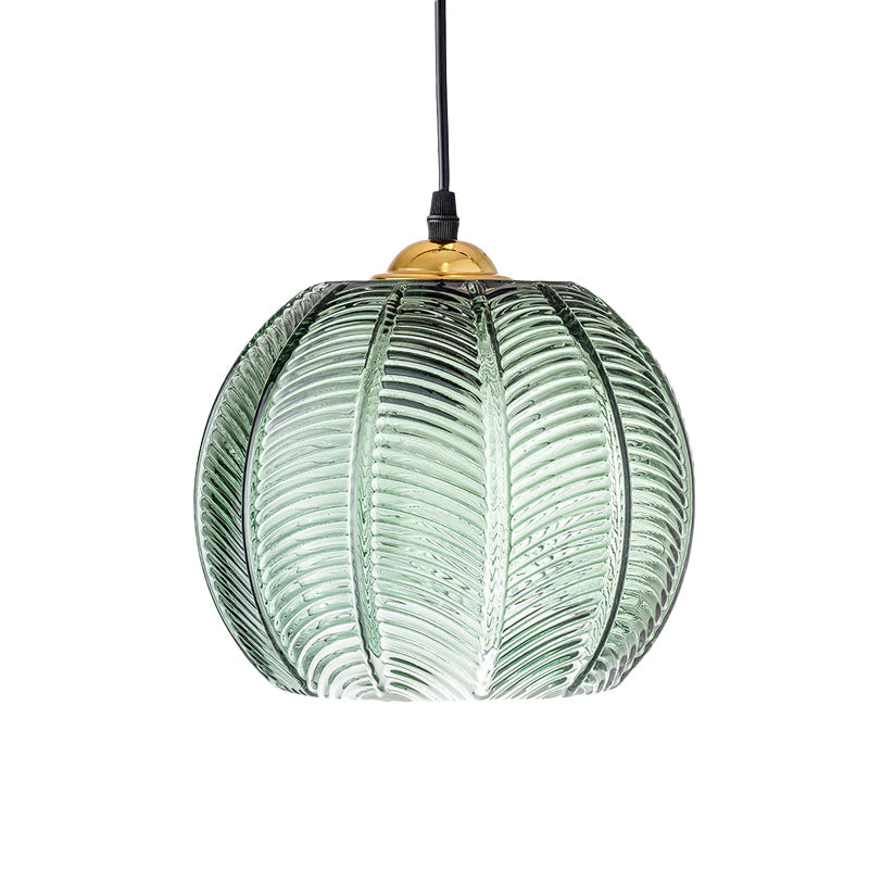 LeafLustre | Retro Grøn Glas Hængelampe