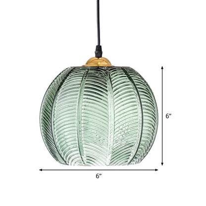 LeafLustre | Retro Grøn Glas Hængelampe