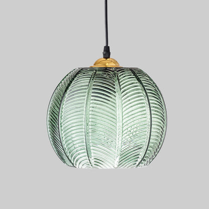 LeafLustre | Retro Grøn Glas Hængelampe
