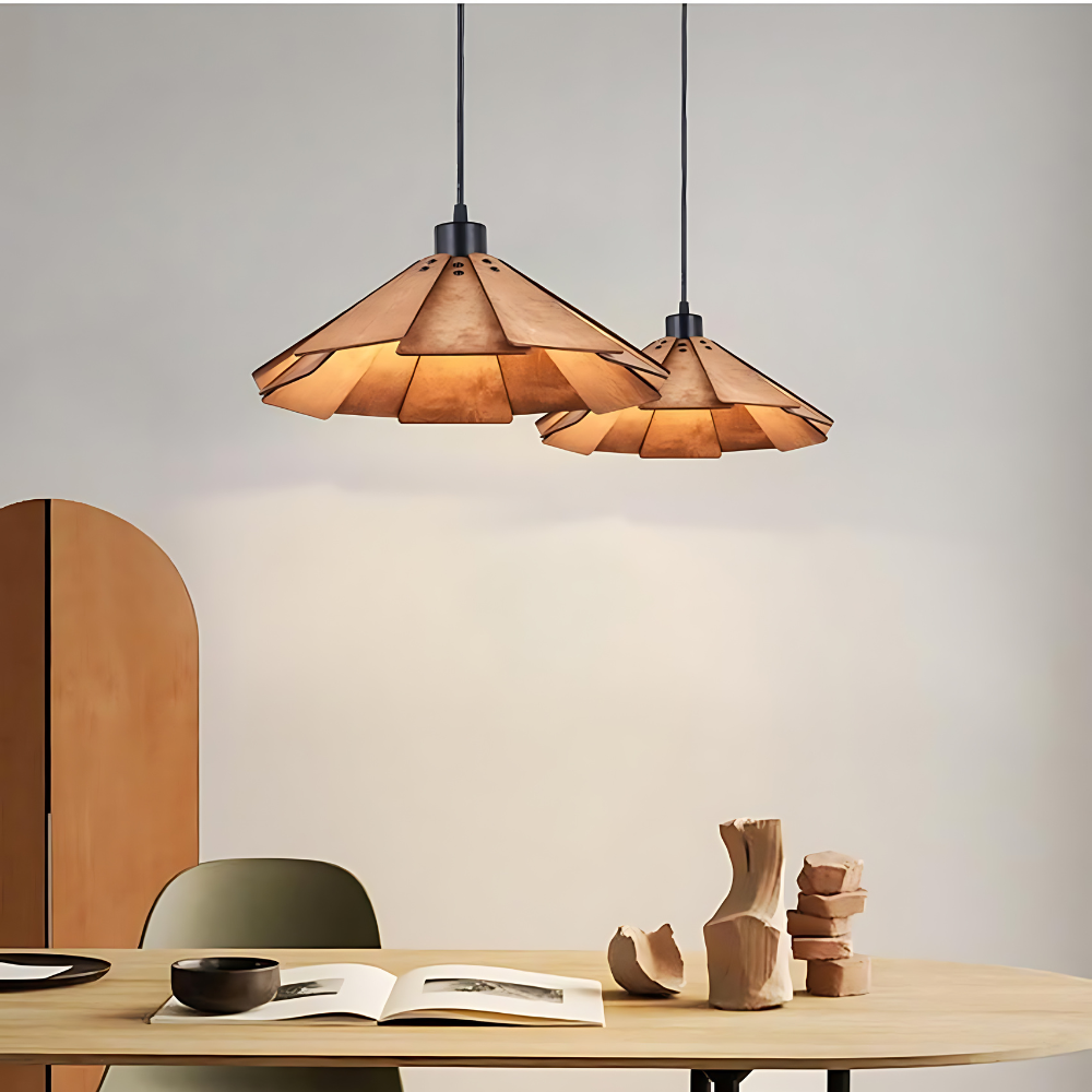 LeafyGlow | Naturlig Træloftlampe