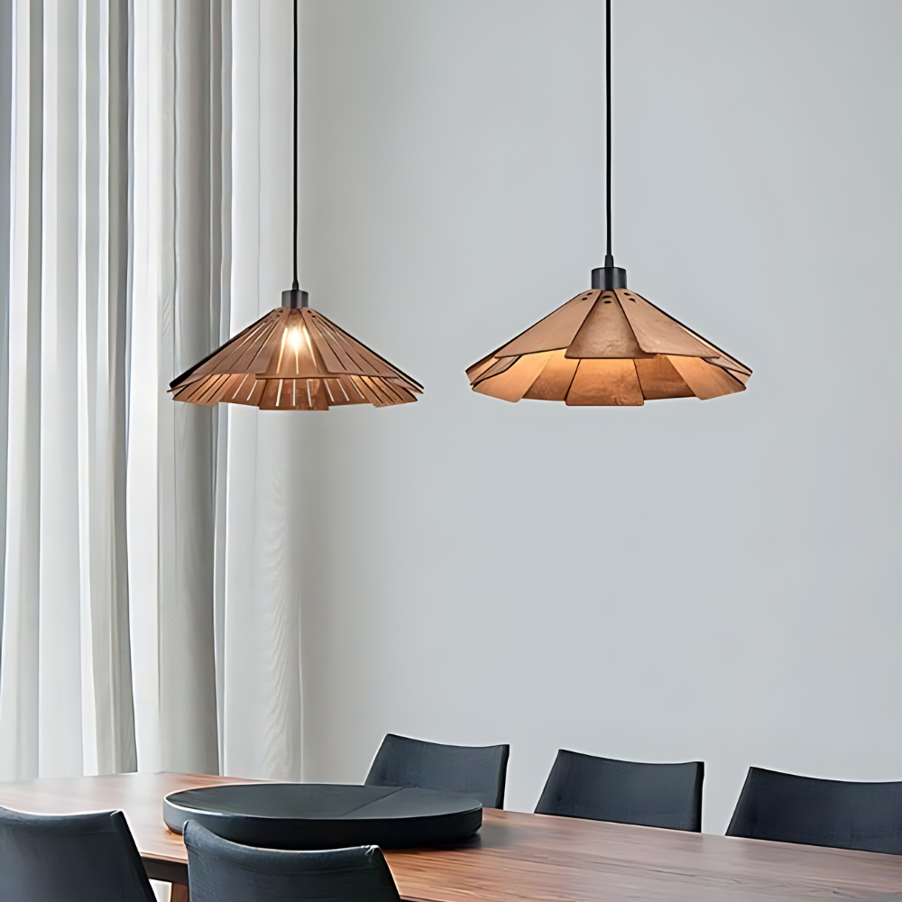 LeafyGlow | Naturlig Træloftlampe