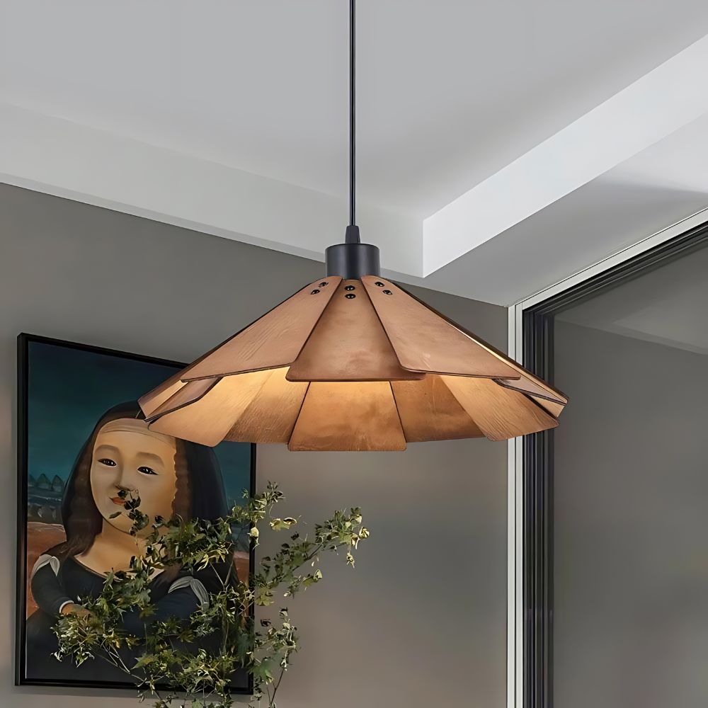 LeafyGlow | Naturlig Træloftlampe