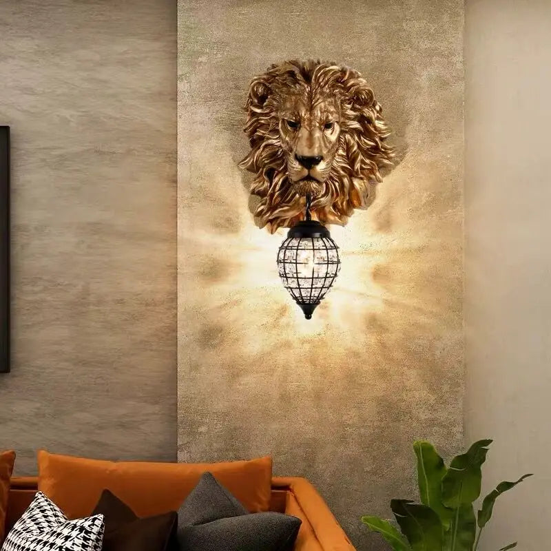 LionBlaze | Oplyst Løve Væglampe