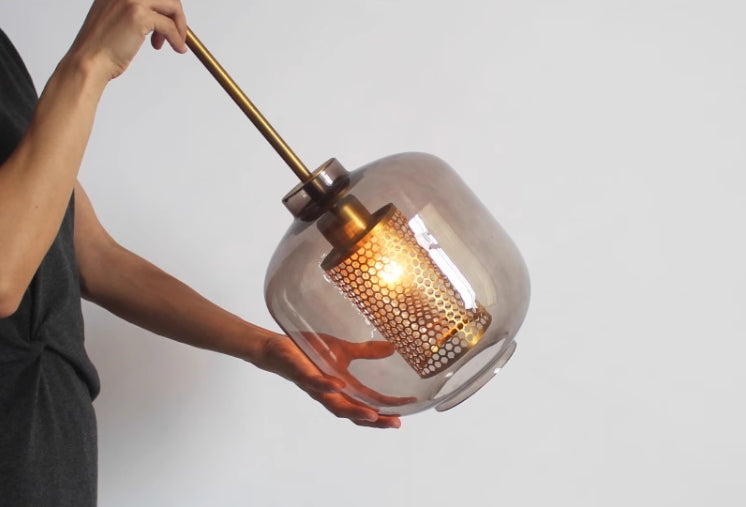 LumiGuld| Elegant Glasloftlampe med Blomsterdesign