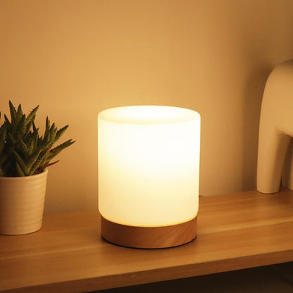 LumiShade | Minimalistisk Træbase Lampe
