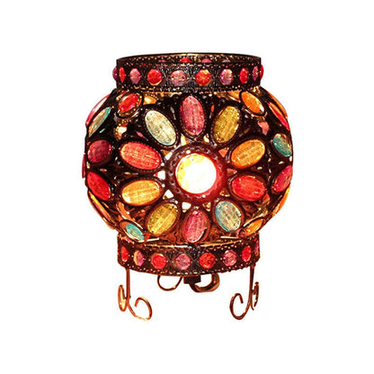 LuminousAura | Elegant Beaded Bordlampe