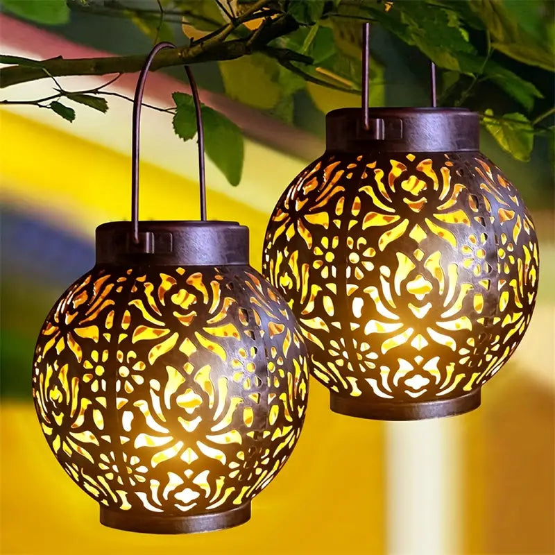 LunaLush | Retro & Elegante Solcelledrevet Have Lanterne