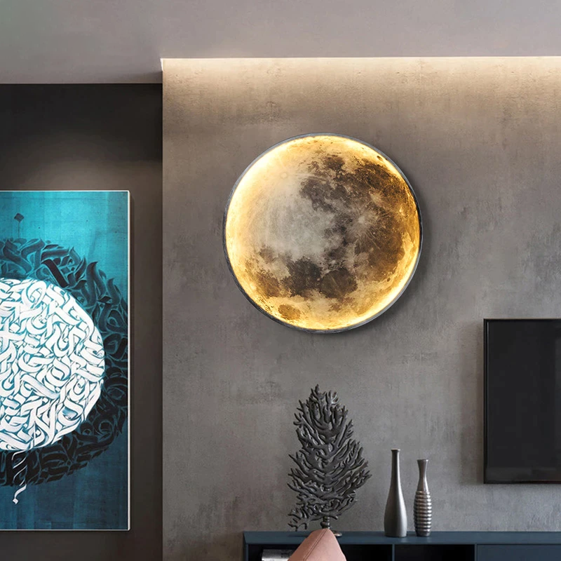 LunarHalo | Dekorativ væglampe i måneform med blødt LED-lys