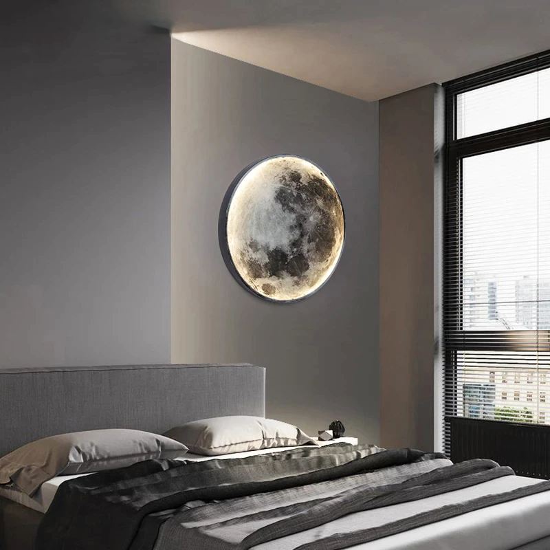 LunarHalo | Dekorativ væglampe i måneform med blødt LED-lys