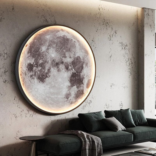 LunarHalo | Dekorativ væglampe i måneform med blødt LED-lys
