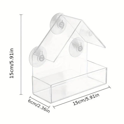 CrystalFeeder | Gennemsigtig Akryl Foderstation til Fugle