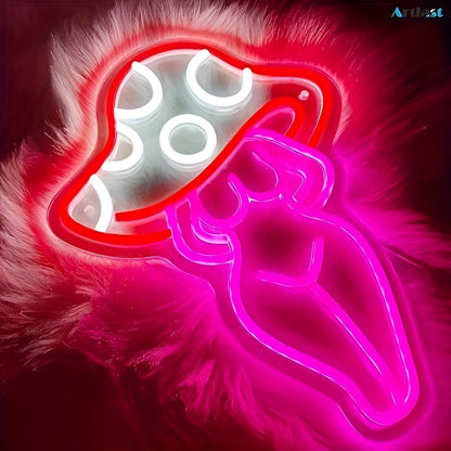 MushroomMuse | Kunstnerisk Neon Kvindelampe