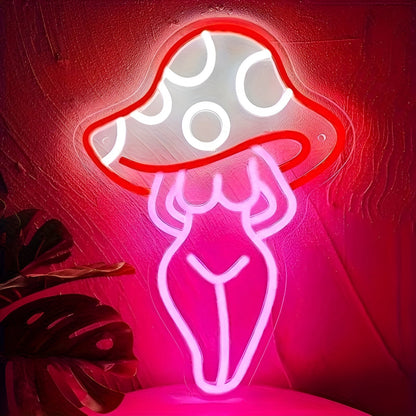 MushroomMuse | Kunstnerisk Neon Kvindelampe