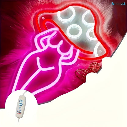 MushroomMuse | Kunstnerisk Neon Kvindelampe