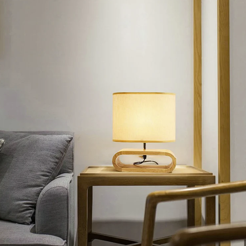 NordLoom | Nordisk Naturlig Træ Bordlampe