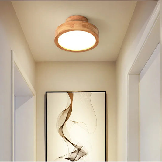 ScandiLumina | Elegant Massivt Træ Loftlampe