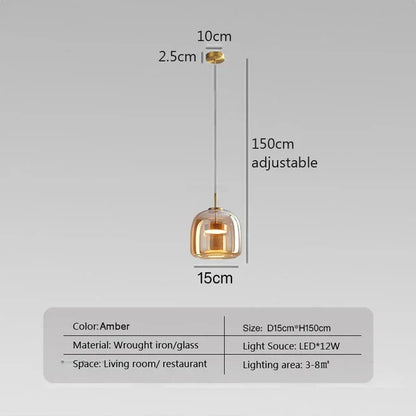 AmberSphere | Modern Glas Loftlampe