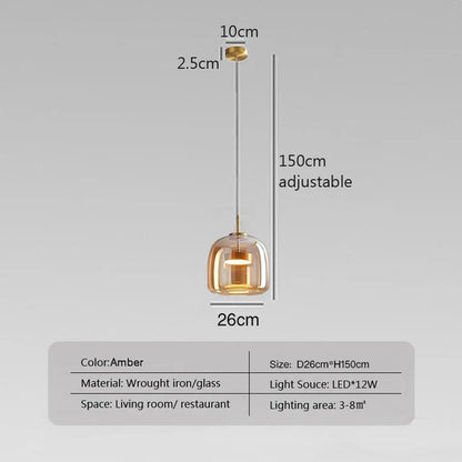 AmberSphere | Modern Glas Loftlampe