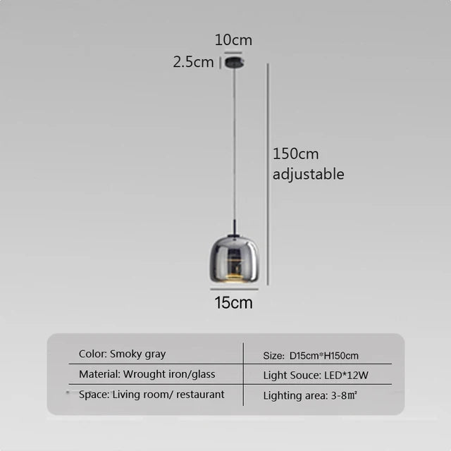 AmberSphere | Modern Glas Loftlampe