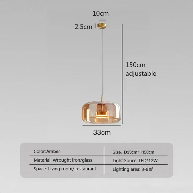AmberSphere | Modern Glas Loftlampe
