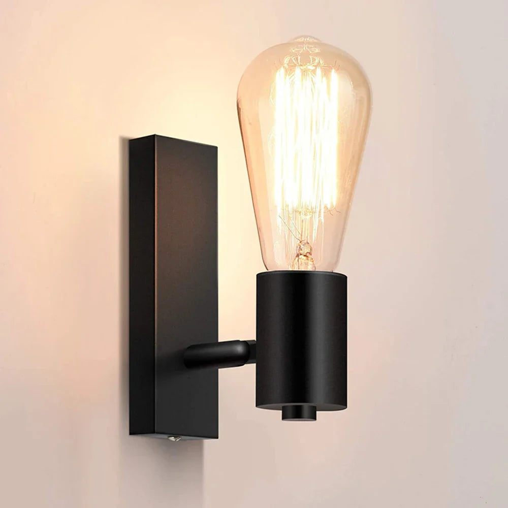 StepBright | Moderne Glas og Sort Væglampe