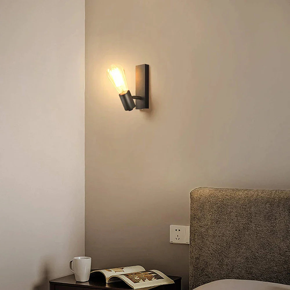 StepBright | Moderne Glas og Sort Væglampe
