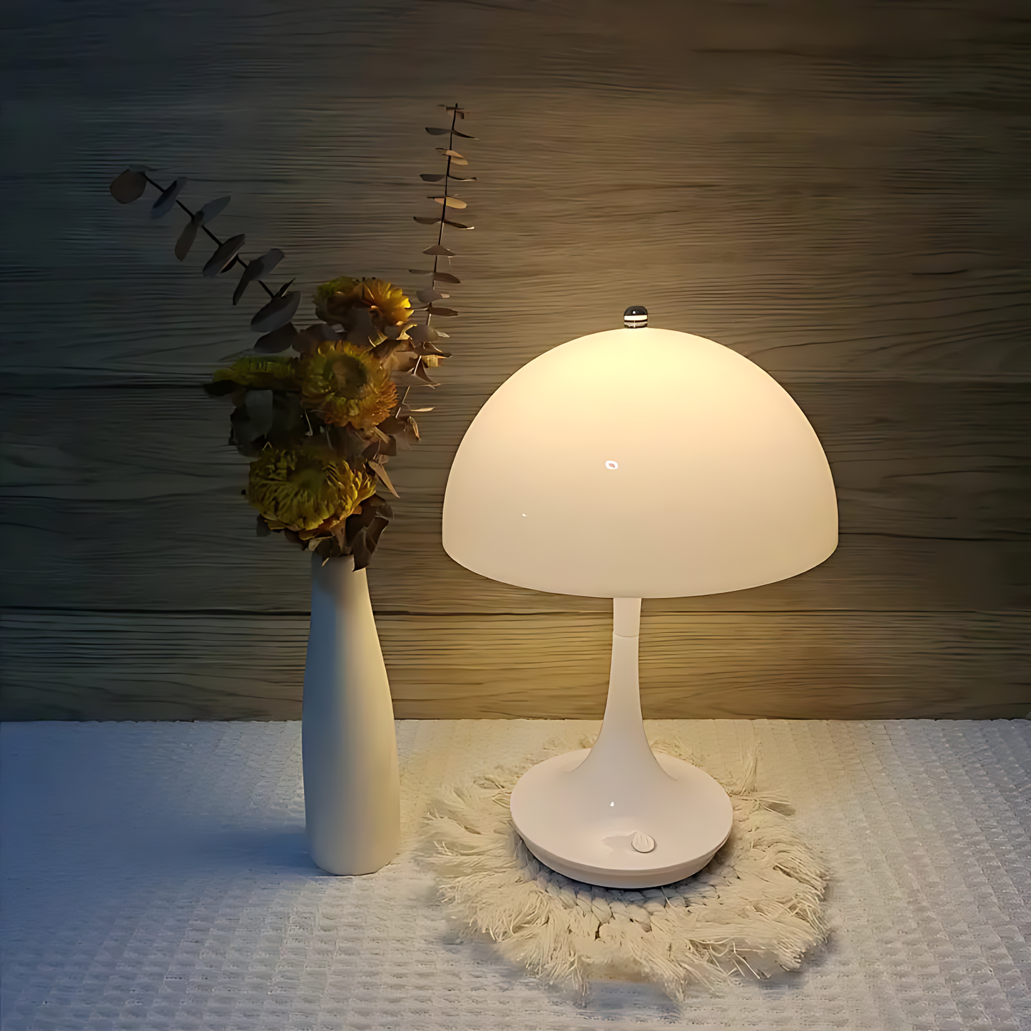 NordicMush Svampelampe | Trådløs LED Bordlampe med Skandinavisk Design