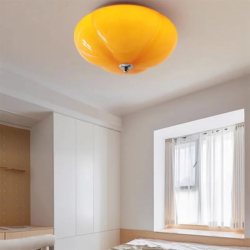 OrangeGlow | Moderne Glaslampe i Pumpkin Design