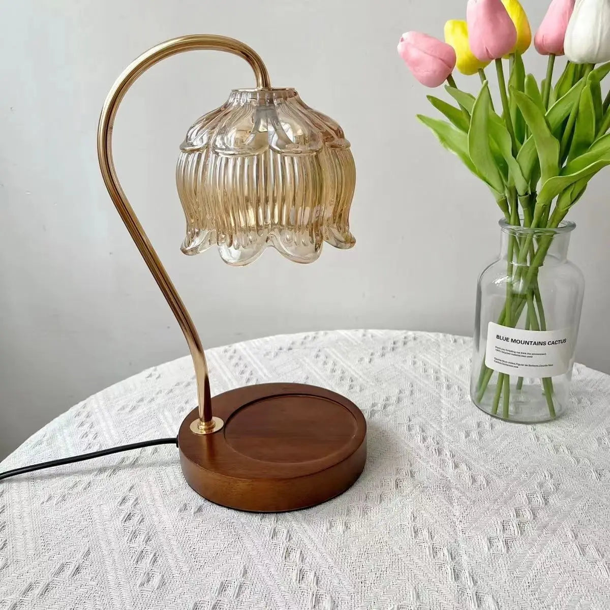 OrchidGleam | Vintage Krystal Bordlampe