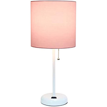 PastelGlo | Slank Lampe med Stoffet Lampeskærm