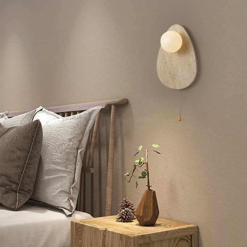 PendantGlow | Naturlig Stenvæglampe med Art Deco Flair