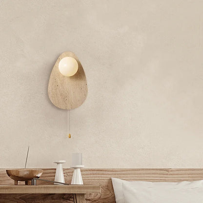 PendantGlow | Naturlig Stenvæglampe med Art Deco Flair