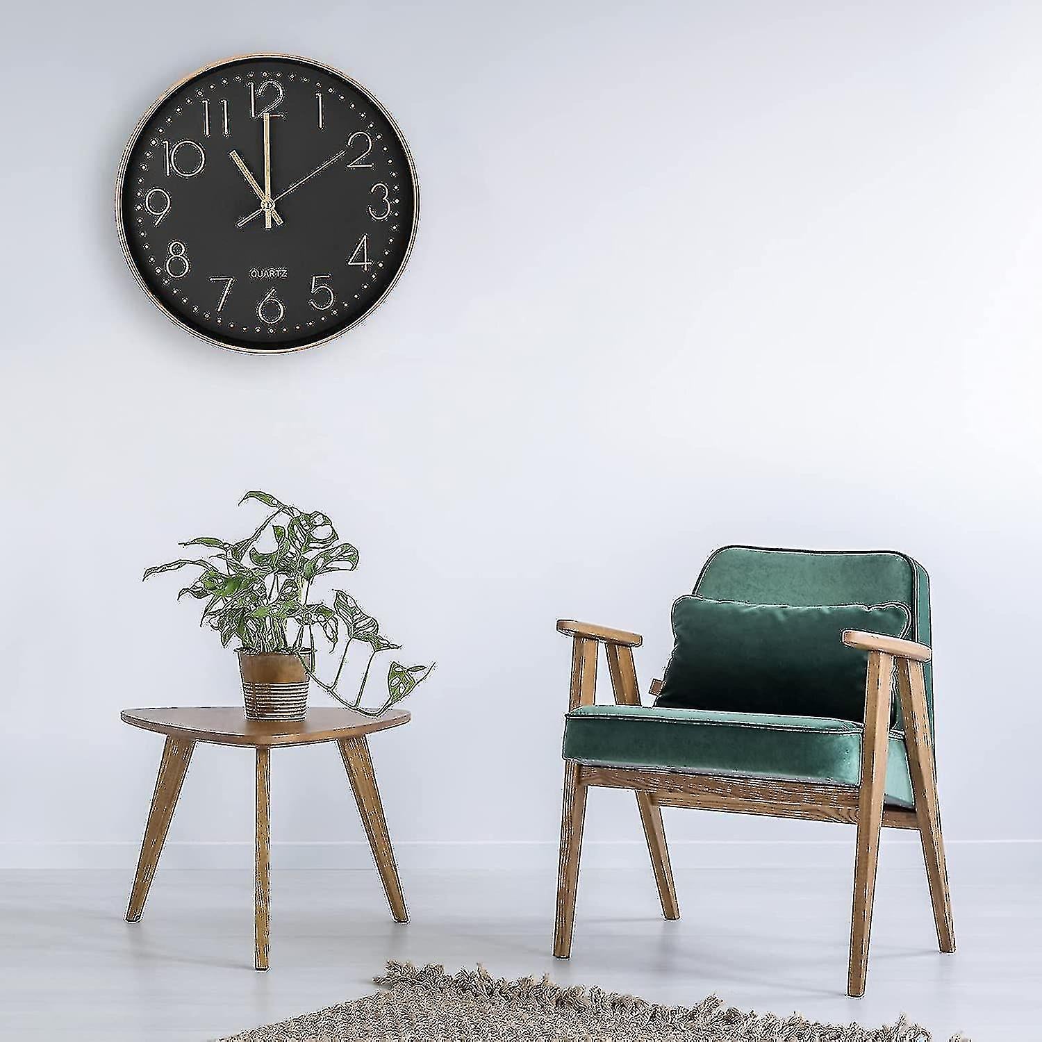 QuartzClock | Elegant Sort Væglampe