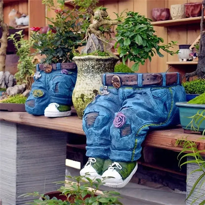 QuirkyJeans plantepotte | Sjov jeans blomsterpotte til hjem og have