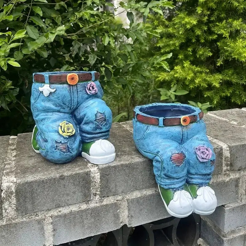 QuirkyJeans plantepotte | Sjov jeans blomsterpotte til hjem og have