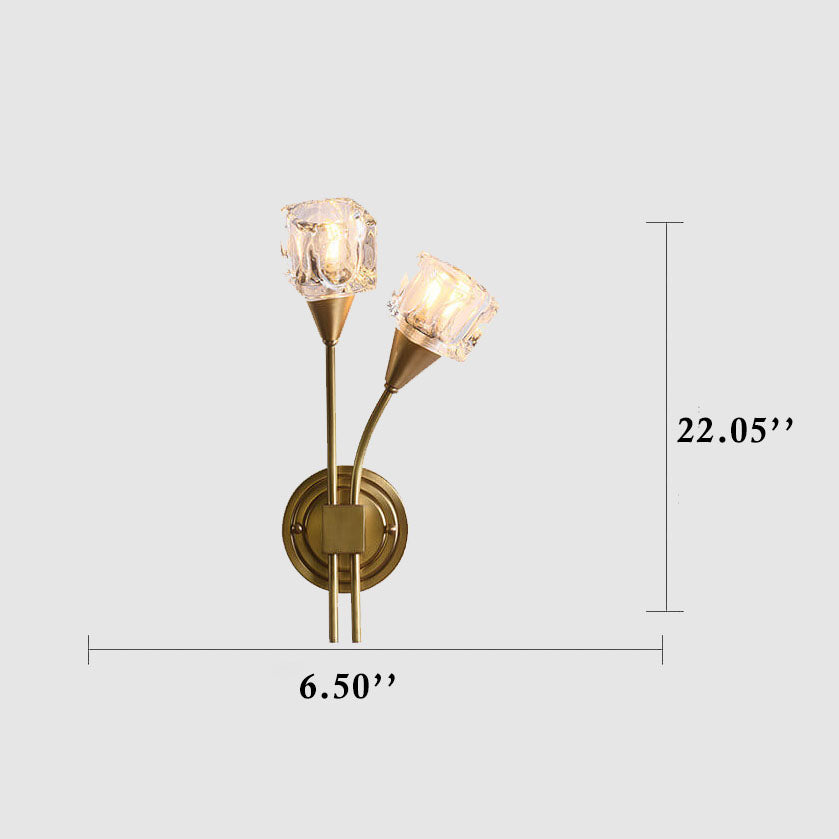 RadiantPetal | Elegant Dobbel Glas Væglampe