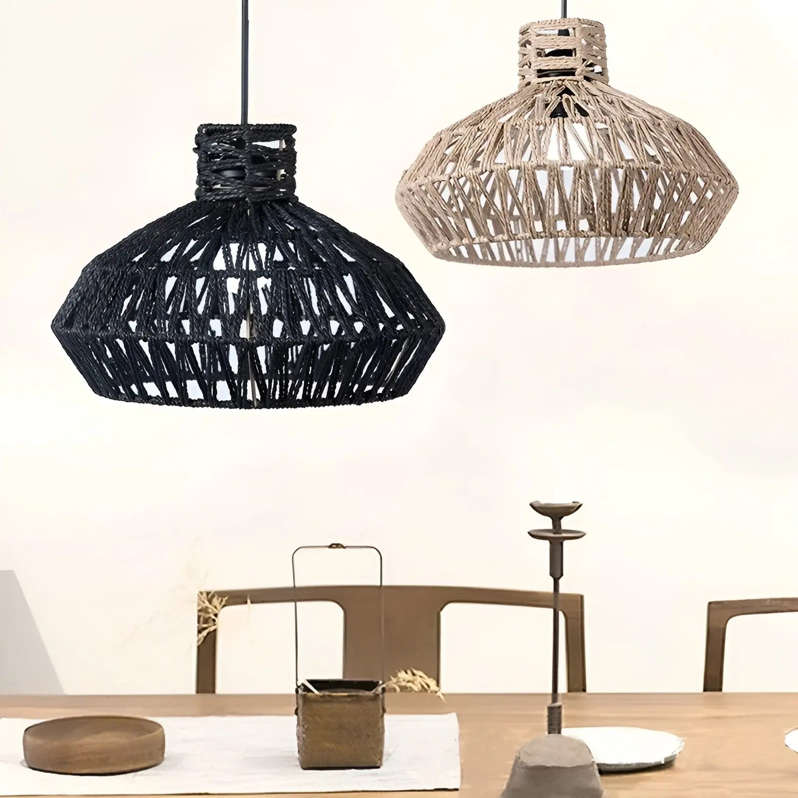 RattanGlow | Elegant Håndvævet Rotan Loftlampe