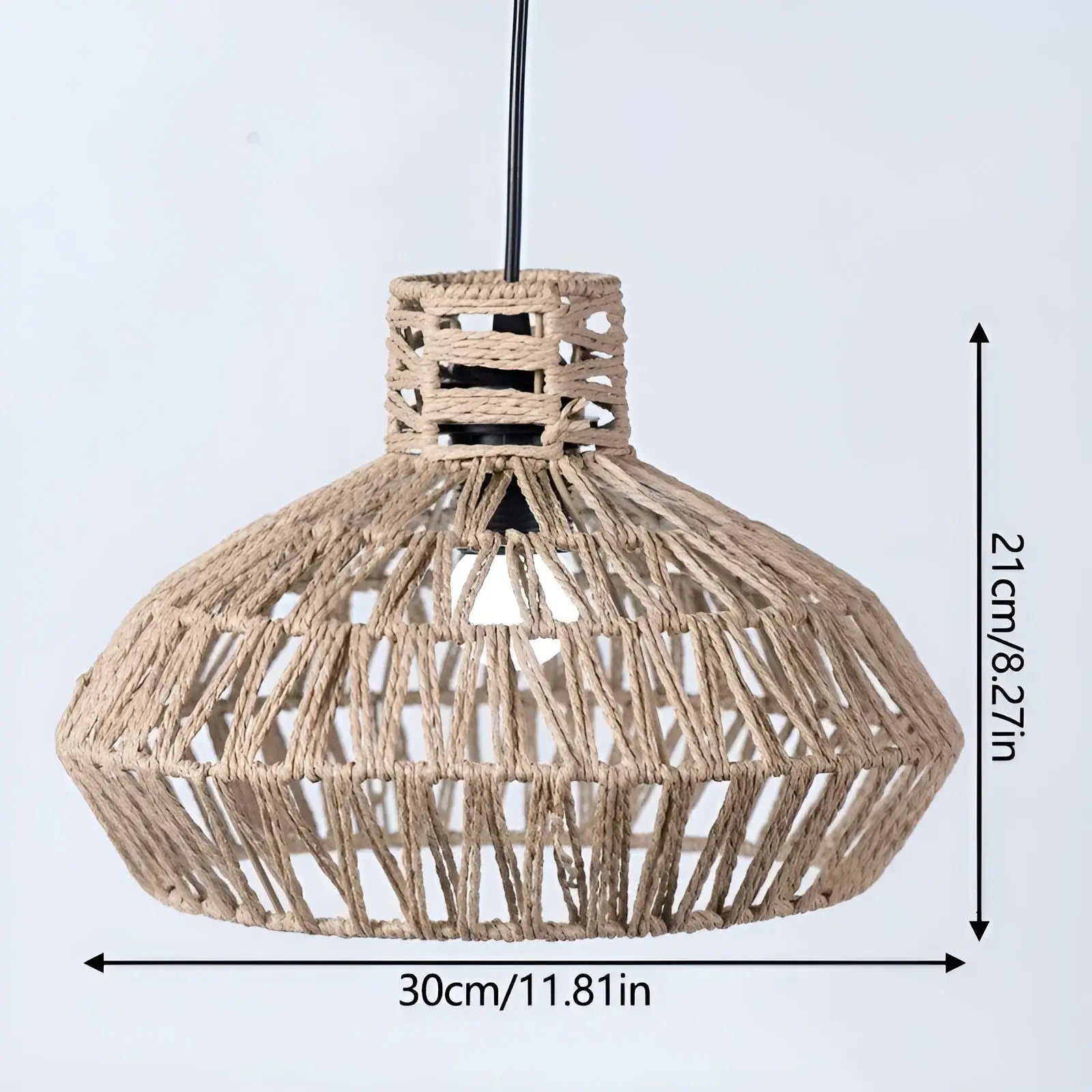 RattanGlow | Elegant Håndvævet Rotan Loftlampe