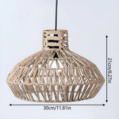 RattanGlow | Elegant Håndvævet Rotan Loftlampe