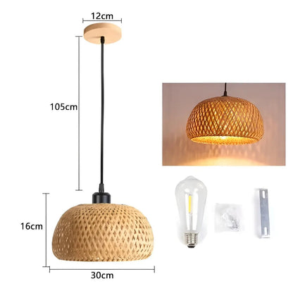 RattanShade | Naturlig Håndlavet Bambus Loftlampe