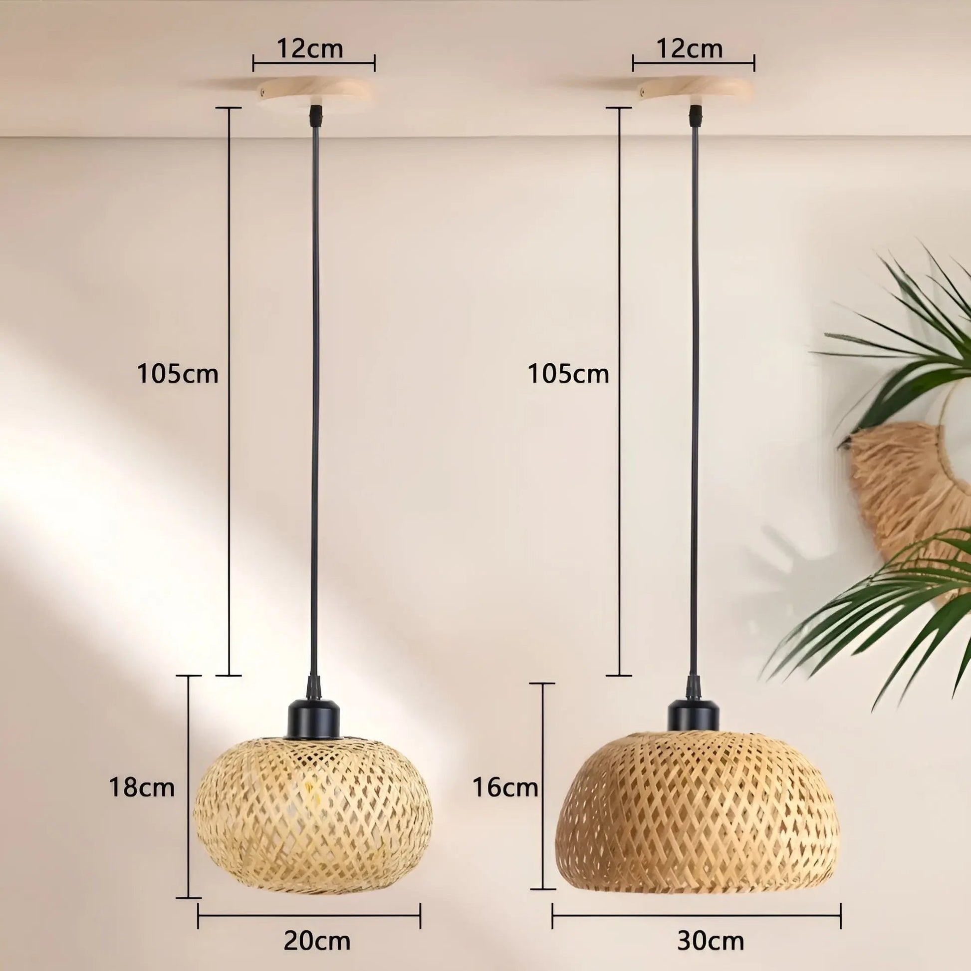 RattanShade | Naturlig Håndlavet Bambus Loftlampe